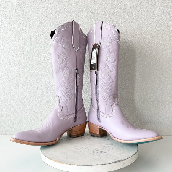 Lane SWEET MEMORIES Knee High Womens Cowboy Boots 10 Purple Cowgirl Western Tall - Picture 7 of 11